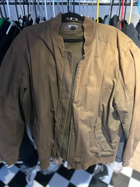 Kenneth Cole Reaction Bomber Jacket Size XXL Brown
