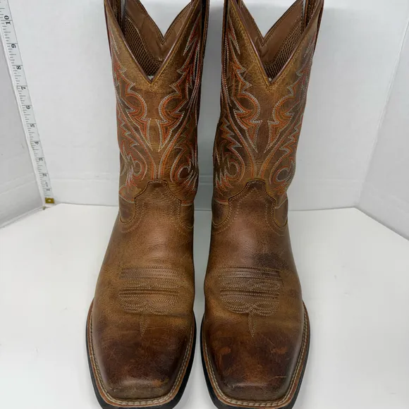 Ariat Mens Sport Herdsman Powder Brown Leather Boots 10018702 Size 10.5 D