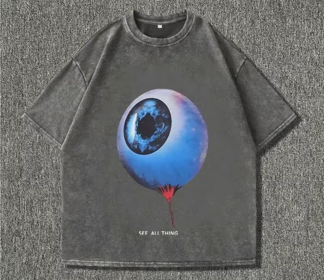 Unbranded See All Thing Eyeball Graphic Vintage T-Shirt Grey