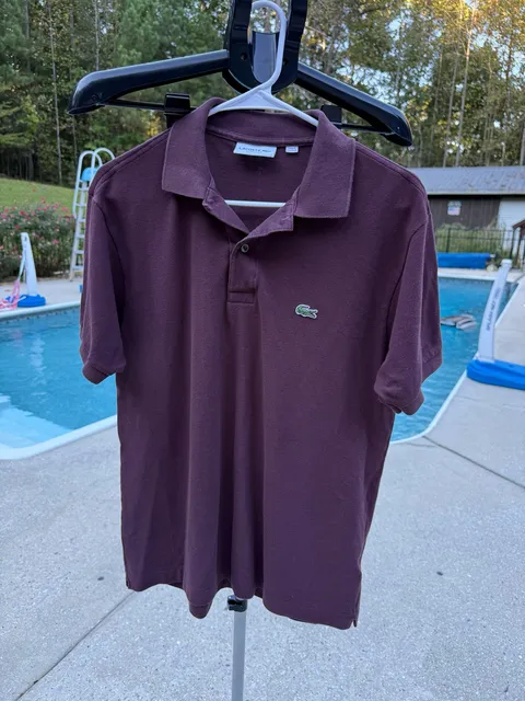 Lacoste Classic Fit Polo Shirt Burgundy Cotton