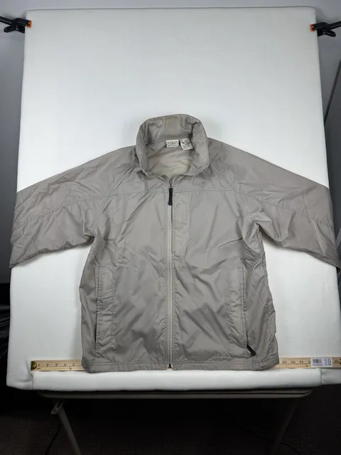 LL Bean Casco Bay Windbreaker Jacket Size M Regular Beige Nylon