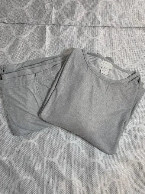 Softies Dream Jersey Crew Neck/Jogger Lounge Set 4X/5X Heather Grey