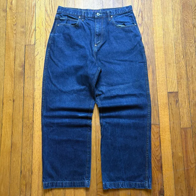 Phat Farm Baggy Denim Jeans Size 34x33 Dark Wash Y2K Hip Hop Skater