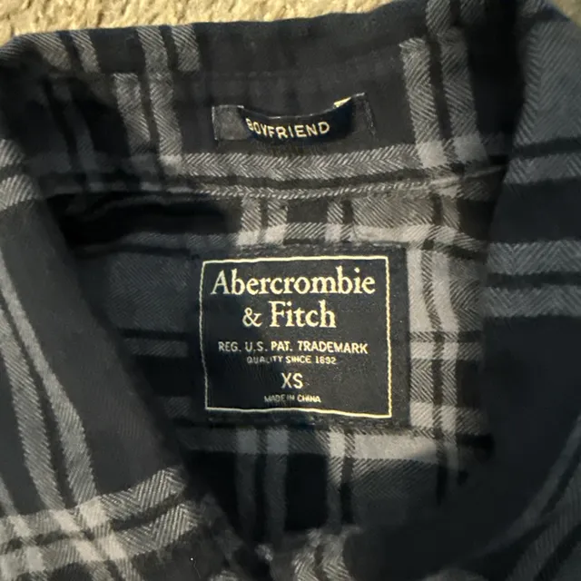 Abercrombie & Fitch Boyfriend Plaid Flannel Shirt Size XS Black