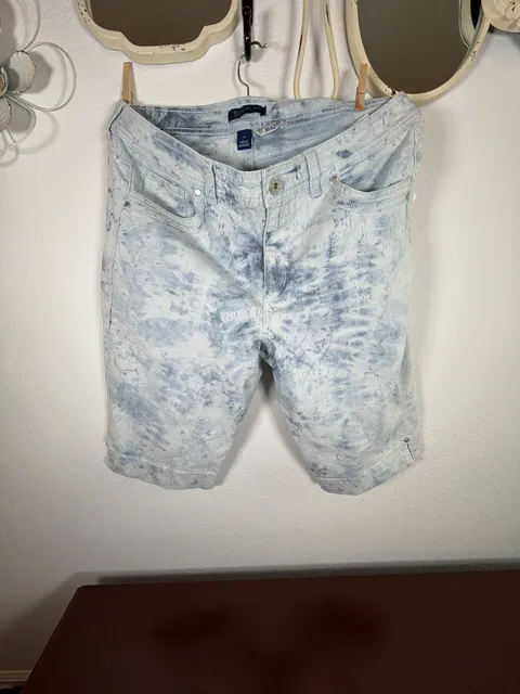 Bandolino Brady Bermuda Shorts Size 14 Acid Wash Denim Tie Dye