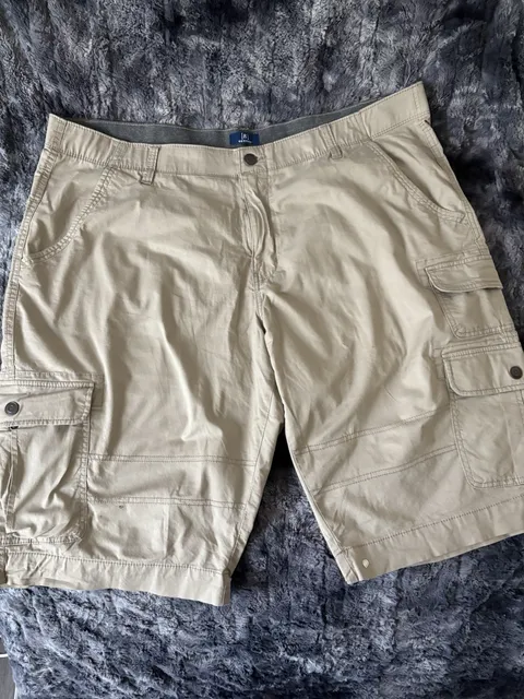 George Mens Cargo Shorts Size 46 Beige Khaki Big and Tall Multi Pocket