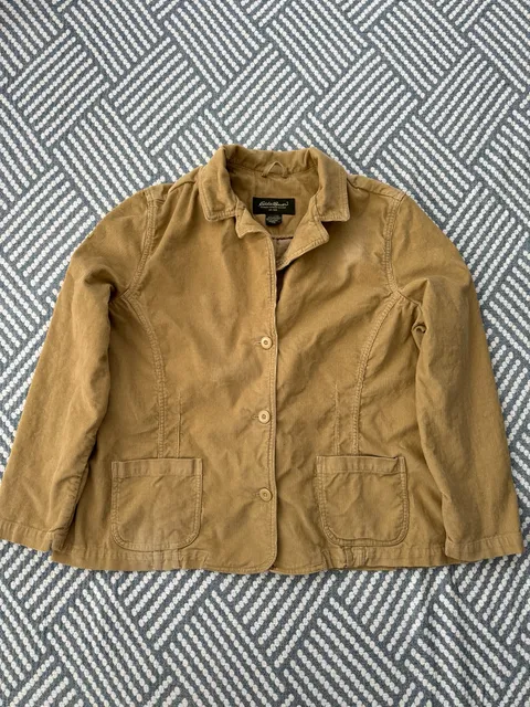 Eddie Bauer Corduroy Women’s Blazer Size XXL Brown Tan Cotton Jacket