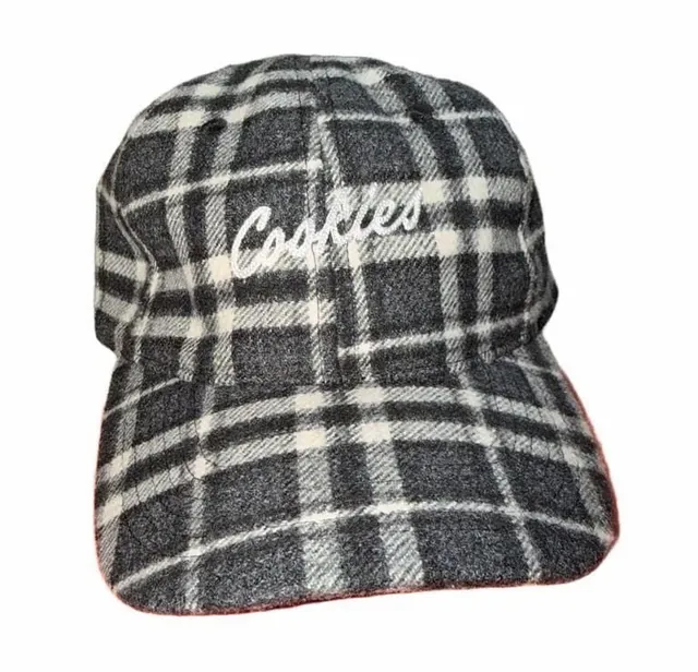 Cookies Cultivators Flannel Dad Hat One Size Black White Plaid