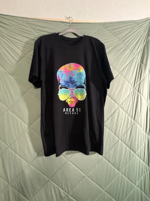 Area 51 Nevada Alien T-Shirt Black Graphic Tee