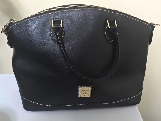 Dooney & Bourke Large Domed Leather Satchel Zip Detachable Strap Lucca Bag Purse