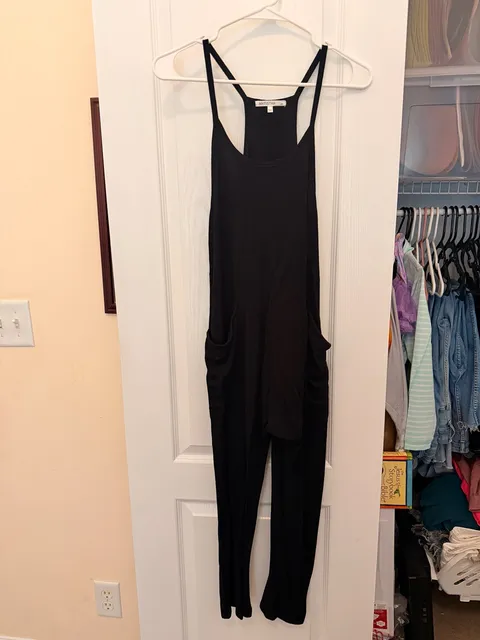 Antistar Black Racerback Jumpsuit Size XS Drop Crotch Pockets