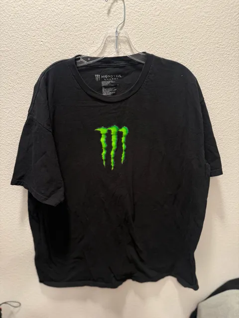 Monster Energy T-Shirt Size XXL Black Green Logo