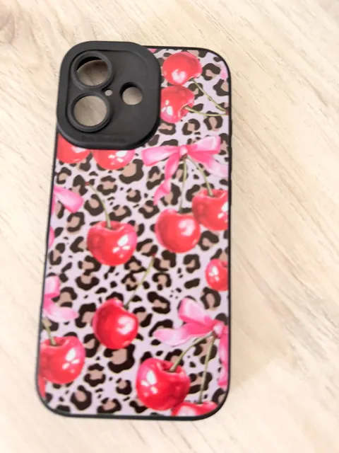 Unbranded Cherry Leopard Bow Phone Case
