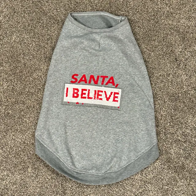 Wondershop Dog Holiday Sweater Size L Gray Santa I Tried