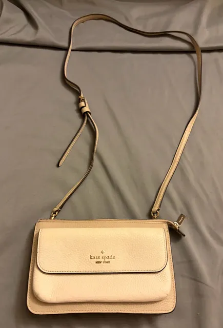 Kate Spade New York Leather Crossbody Bag Beige