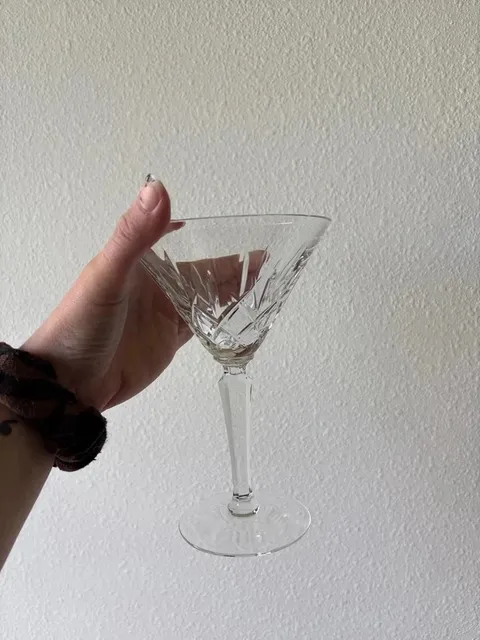 Vintage Gorham Crystal 7” Cut Glass Water Wine Goblet West Germany
