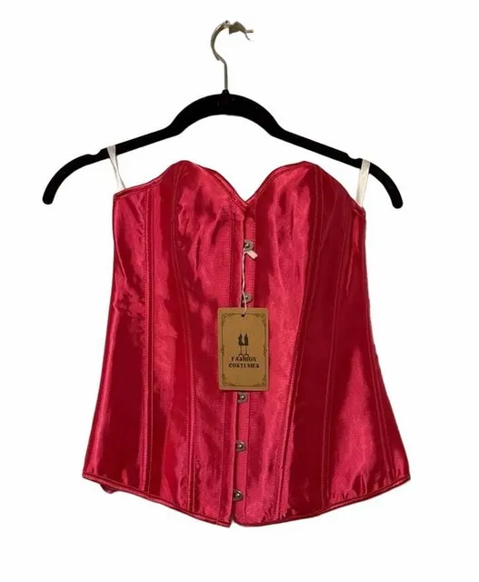 Fashion Costumes Corset Top Size M Pink Satin