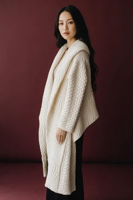 Alexis Quilted Cardigan Size M White