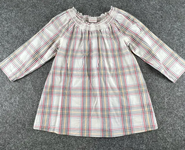 Hanna Andersson Tunic Dress US 14-16 Plaid Smocked