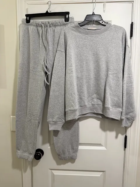 Zenana Sweatpants Set Size L Grey OT-4399 Pullover Sweatpants