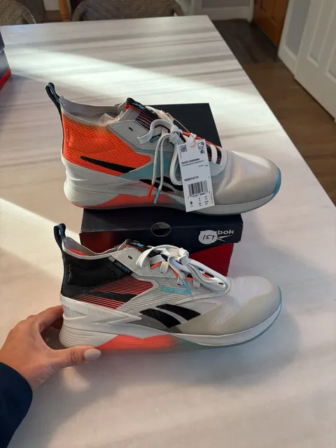 Reebok Nano Unknwn Training Shoes Size 9 Pure Grey Black Orange