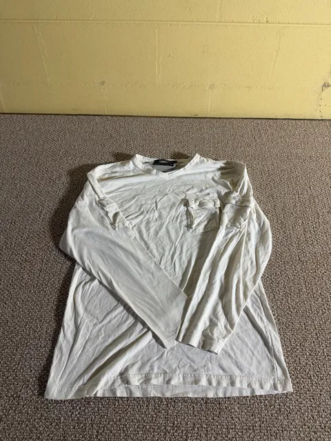 Tommy Hilfiger Long Sleeve Pocket Tee Size M Off White