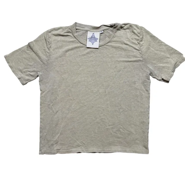 American Made T-Shirt Size S Beige Hemp Organic