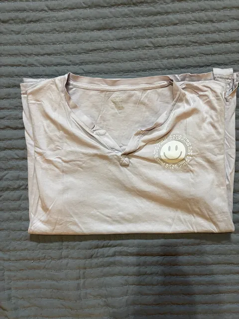 Pink Victoria's Secret Henley T-Shirt Size XXL Purple