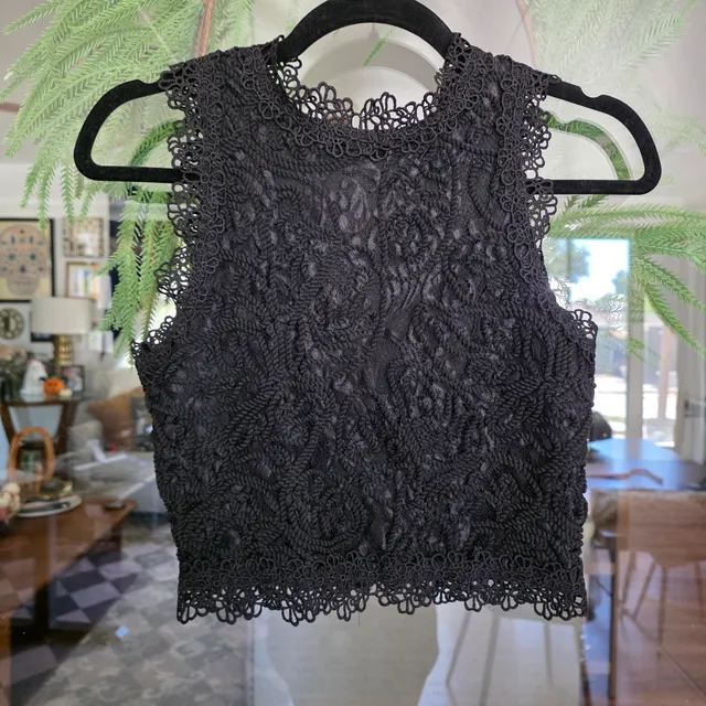 Black Lace Crop Top