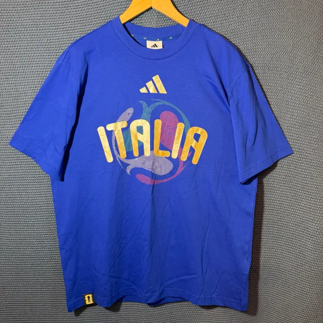 Adidas FIFA World Cup 26 Italy T-Shirt Size L Bold Blue
