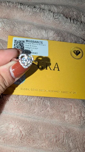 GRA Moissanite Heart Halo Ring 2.0ct D Color Size 8.0mm