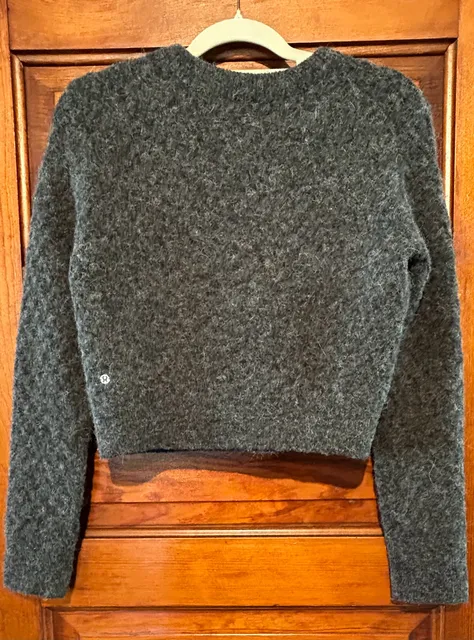 Lululemon Alpaca Wool-Blend Crosshatch Sweater Size M Gray