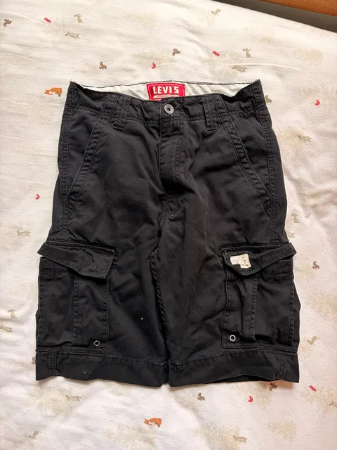 Levi's Cargo Shorts W29 Black Cotton