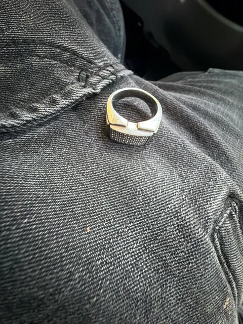 Men's Silver Diamond Ring,