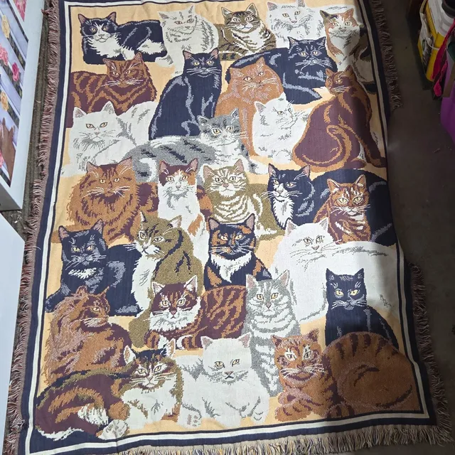 Goodwin Weavers Cat Feline Sofa Throw Blanket