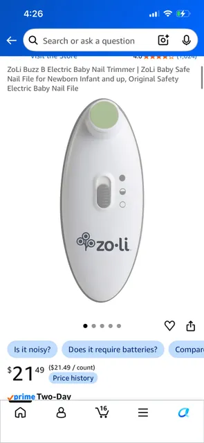 ZoLi Buzz B Electric Baby Nail Trimmer
