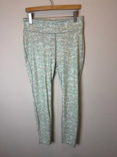 Columbia Active Leggings Size XL Camo Mint Green Athletic Pants