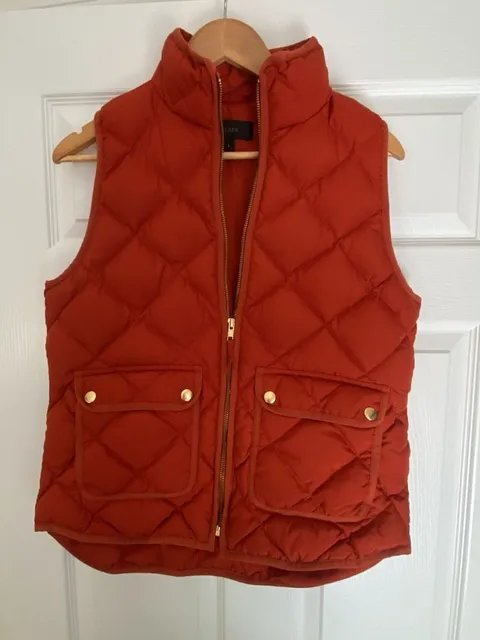 J.Crew Excursion Quilted Vest Size S Rust Orange Puffer