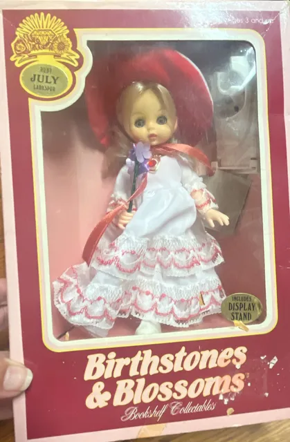 Fishel Birthstones & Blossoms July Doll Ruby Larkspur