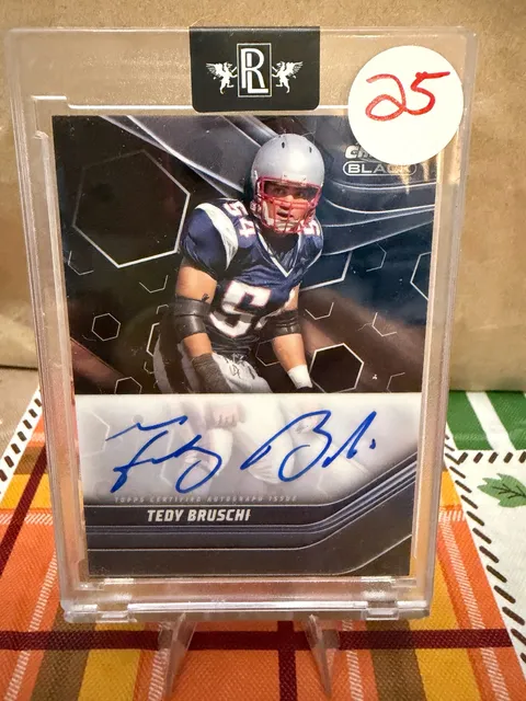 2024 Topps Chrome Black Tedy Bruschi Autograph Card