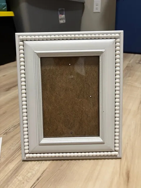 White Beaded Picture Frame