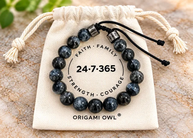 Origami Owl 24-7-365 Beaded Stone Bracelet New