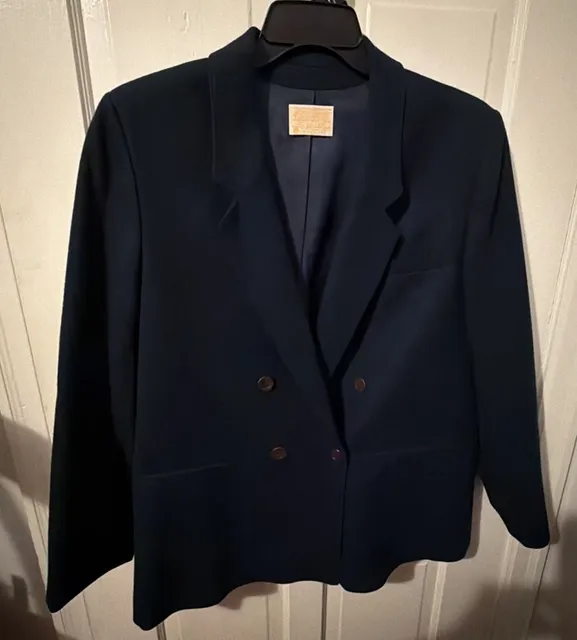 Pendleton Double Breasted Wool Blazer Navy Blue