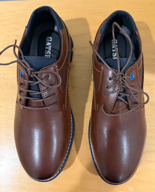 Gatsb Dress Shoes Size 9.5-B Brown Leather Casual Oxfords