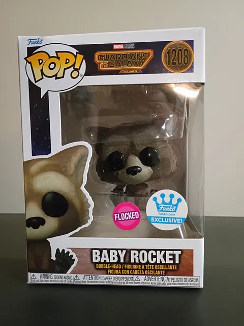 Funko Pop! Marvel Guardians of the Galaxy Vol 3 Baby Rocket 1208 Flocked
