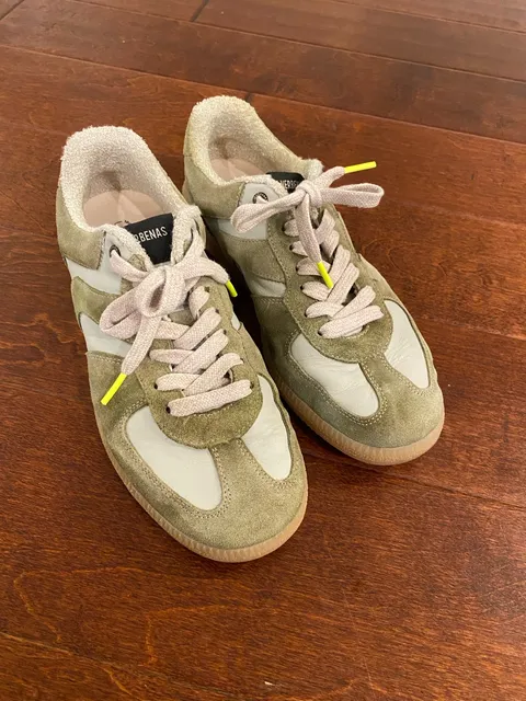 Verbenas Sneakers Size 40 Green Leather Suede Gum Sole