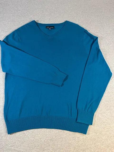 John Ashford Blue V-Neck 100% Cotton Sweater Men’s L
