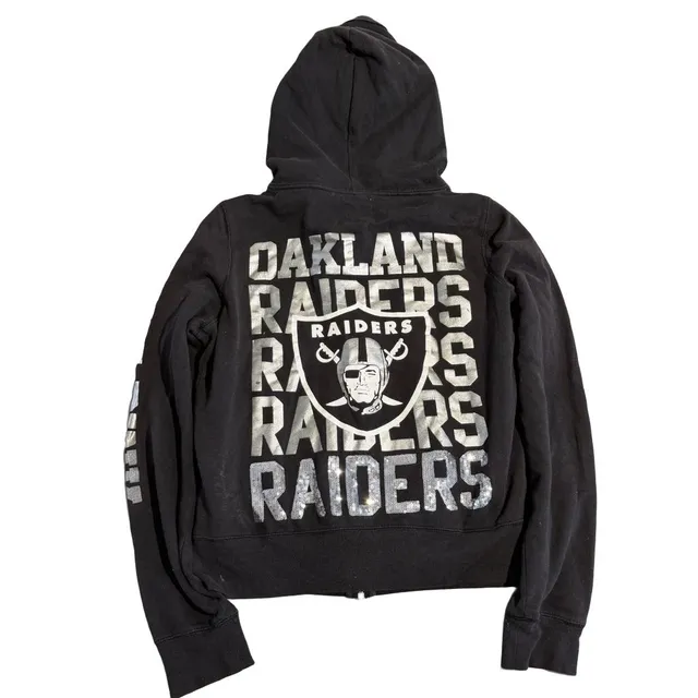 Pink Victoria's Secret Oakland Raiders Zip Hoodie Size Large Black