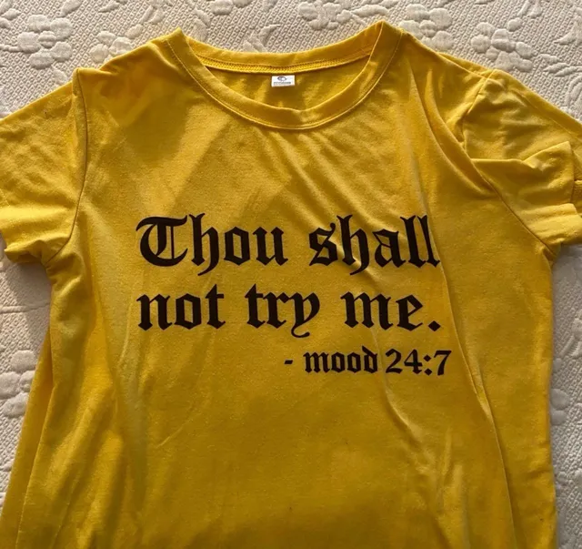 Thou Shall Not Try Me Graphic T-Shirt Yellow