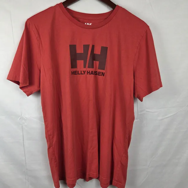 Helly Hansen HH Logo T-Shirt Size XL Red Organic Cotton